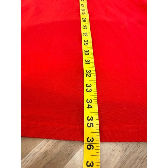 US Polo Assn Women M Red Short Sleeve Polo Shirt Dress Navy Trim Preppy Classic - Picture 4 of 7